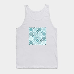 repeating pattern with boho style circles, teal color Tank Top